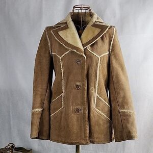 Vintage Cabin Core Leather P.B.D. Coat Shearling Rancher Marlboro